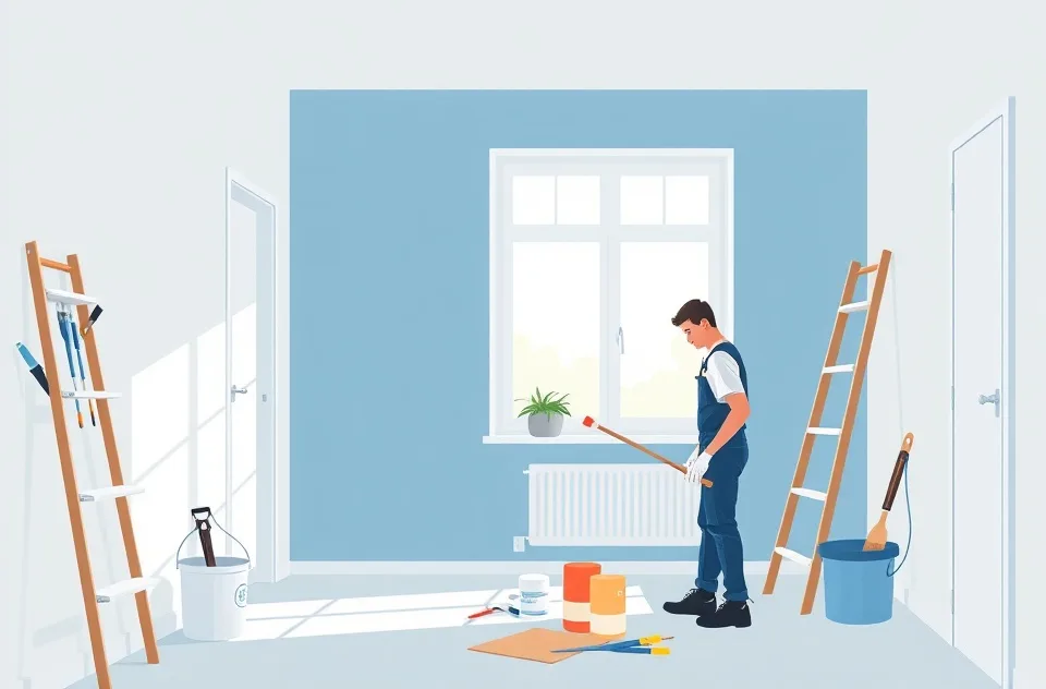 Intérieur rénové après travaux de peinture au Haillan